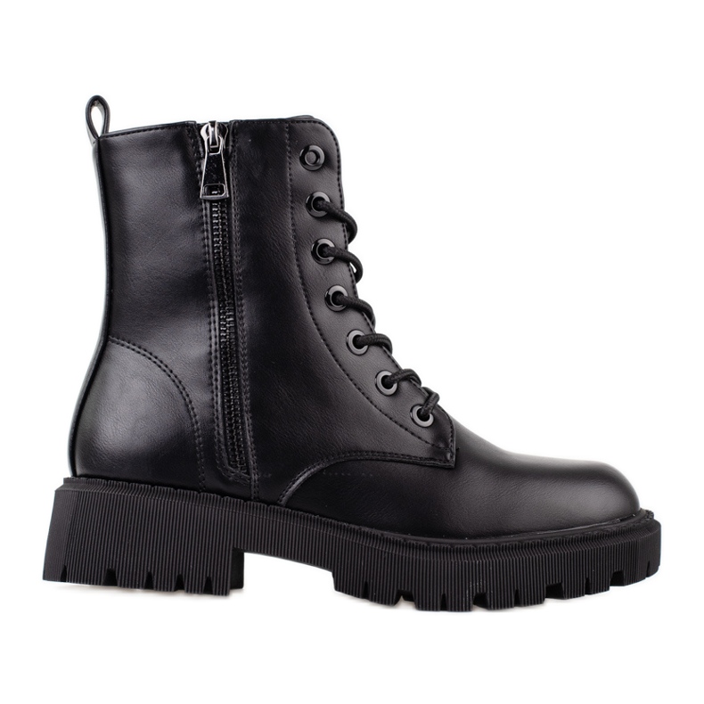 Botas pretas Shelovet com atacadores para mulher preto