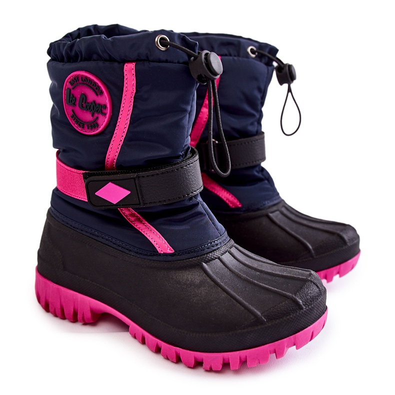 Botas de neve quentes para crianças Lee Cooper LCJ-21-44-0522 Fuchsia preto azul marinho rosa