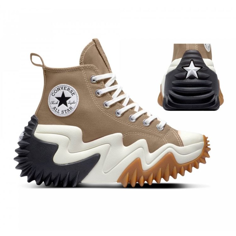 Plataforma de lona Converse Run Star Motion W A00851C castanho