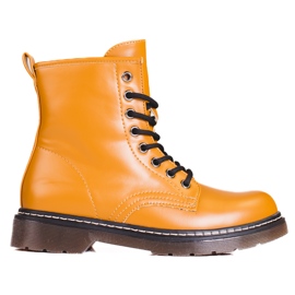 Botas castanhas Shelovet com atacadores para mulher marrom