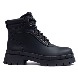 Botas pretas com atacadores Shelovet para mulher preto Botas pretas com atacadores Shelovet para mulher preto