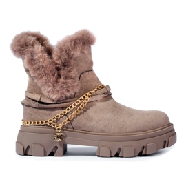 Botas femininas de camurça na plataforma Shelovet marrom
