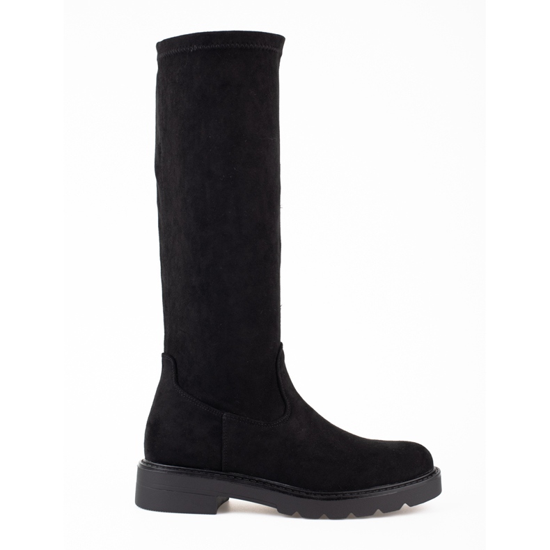 Botas femininas de camurça preta Shelovet preto