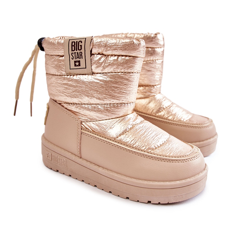 Botas de neve para crianças Big Star KK374221 Beżowo-Złote bege
