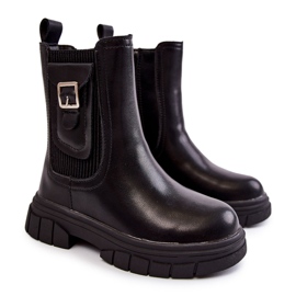 Botas de couro femininas Shelby pretas preto