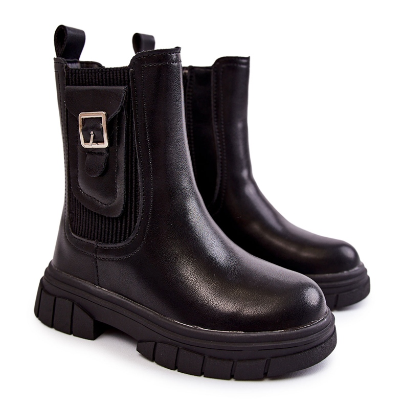 Botas de couro femininas Shelby pretas preto