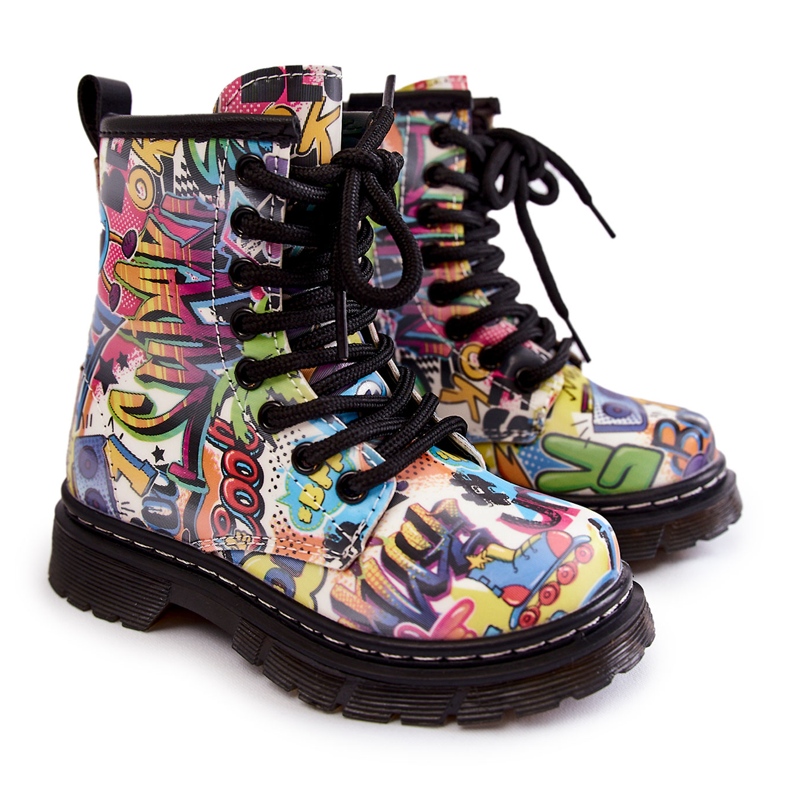 FR1 Botas quentes infantis com estampa Dexi multicolorida multicolorido