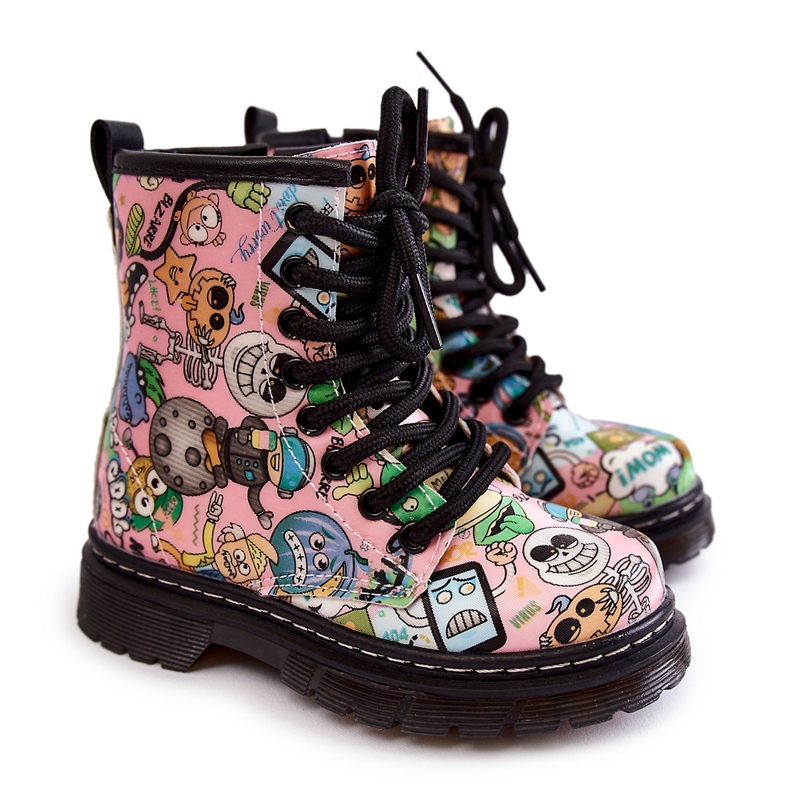 FR1 Botas quentinhas para crianças com estampa rosa Dexi multicolorido