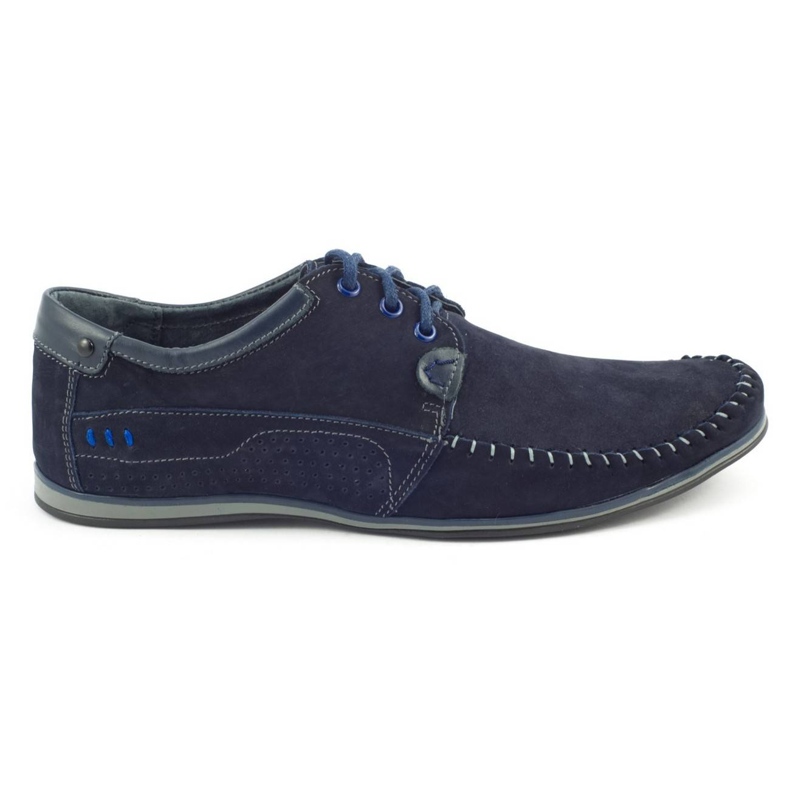KOMODO Sapatos mocassins masculinos 875 azul marinho