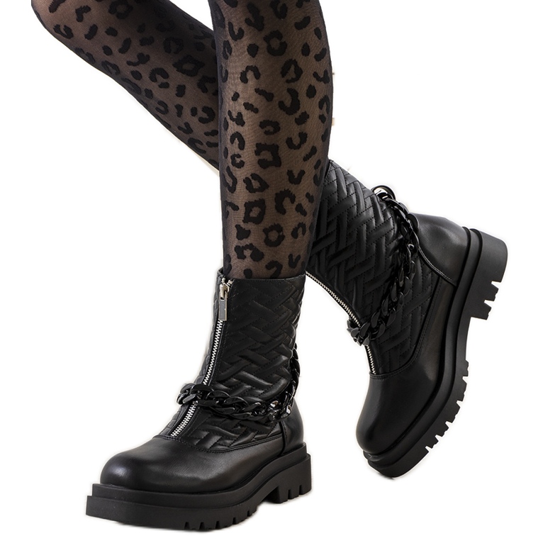 Botas femininas pretas Feira preto