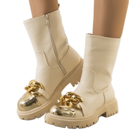 Botas bege com corrente Morro