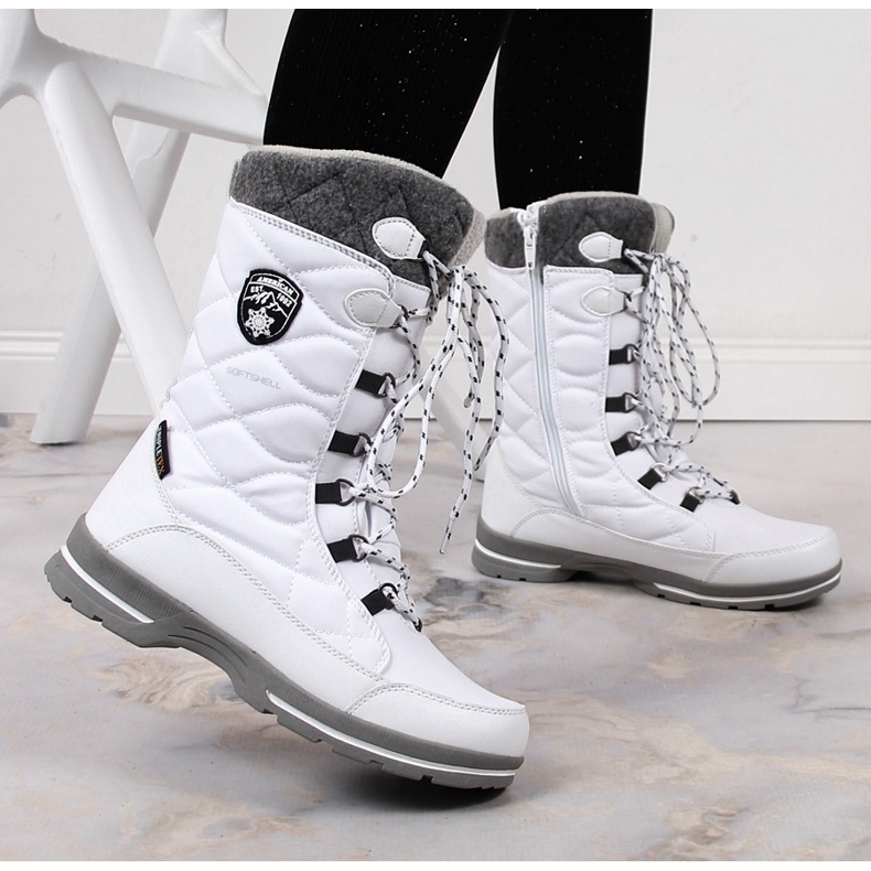 Botas de neve femininas impermeáveis ​​brancas de inverno American Club 22/08 branco