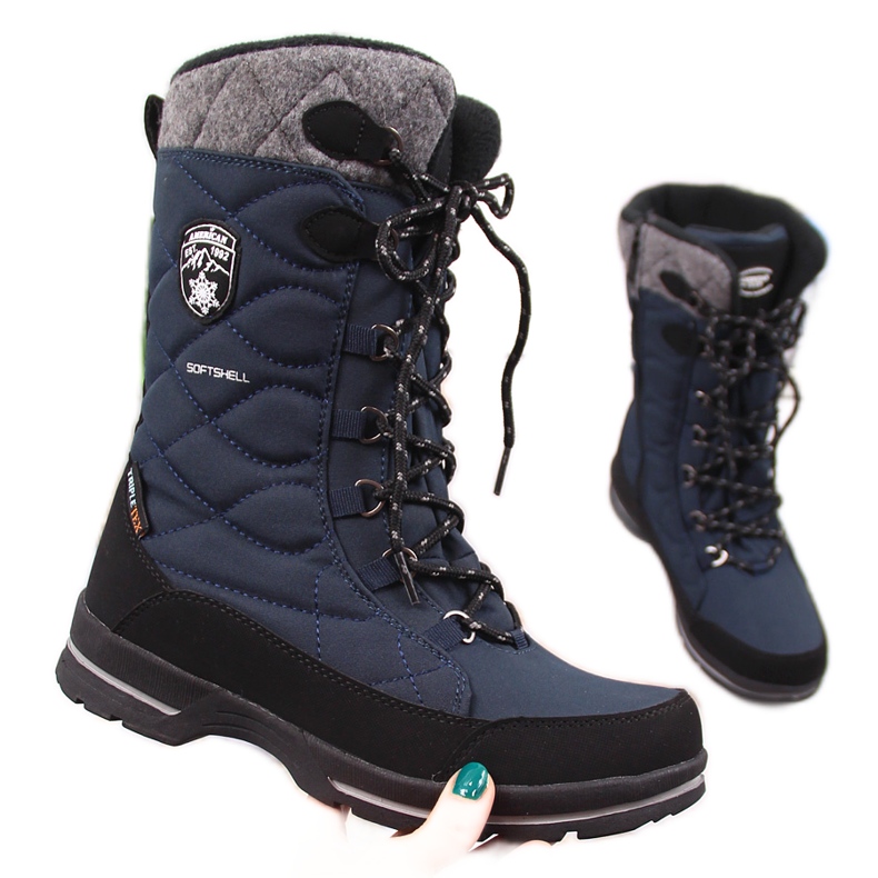 Botas de inverno impermeáveis ​​​​azul marinho American Club para mulheres