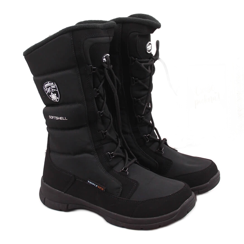 Botas de neve impermeáveis ​​Black American Club preto