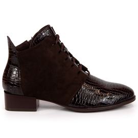 Botas femininas com isolamento pele de cobra marrom Filippo