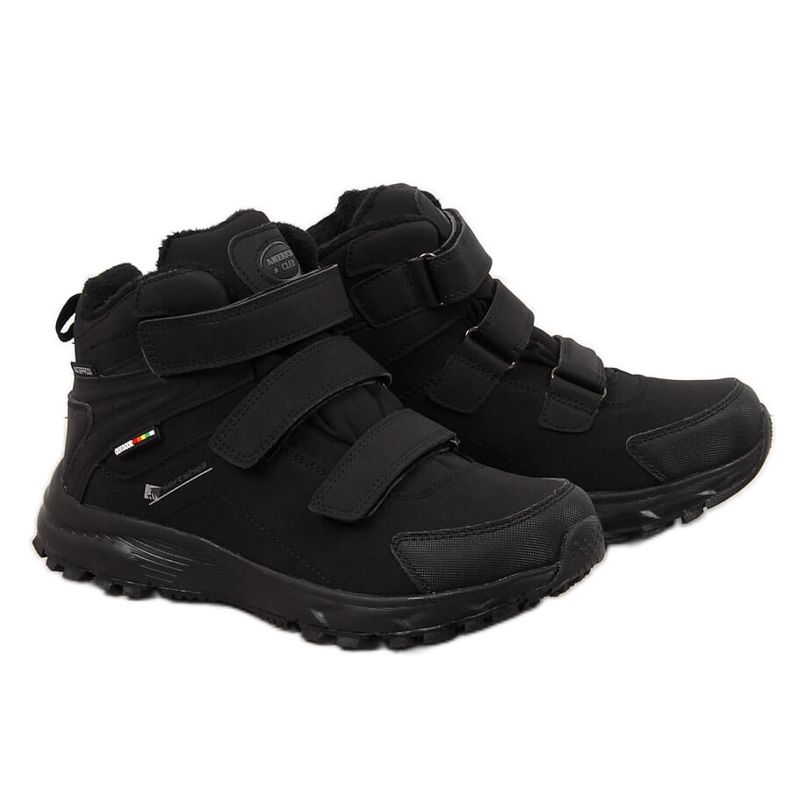 Tênis de trekking impermeável Black American Club com velcro preto