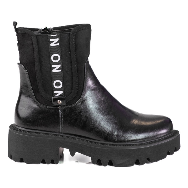 Botas Chelsea pretas de senhora na plataforma Shelovet preto