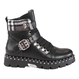 Botas pretas de mulher com fivela Shelovet preto