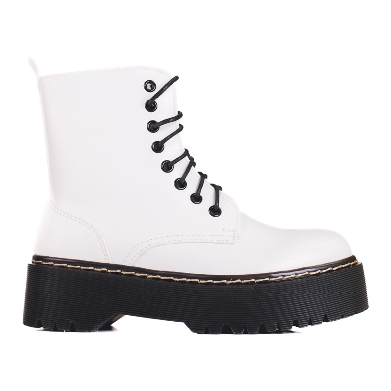 Bolsas femininas Shelovet brancas amarradas na plataforma branco