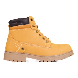 Botas de caminhada de pele de mulher DK castanho