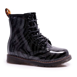 PA1 Botas infantis lacadas com zíper Omua preto PA1 Botas infantis lacadas com zíper Omua preto