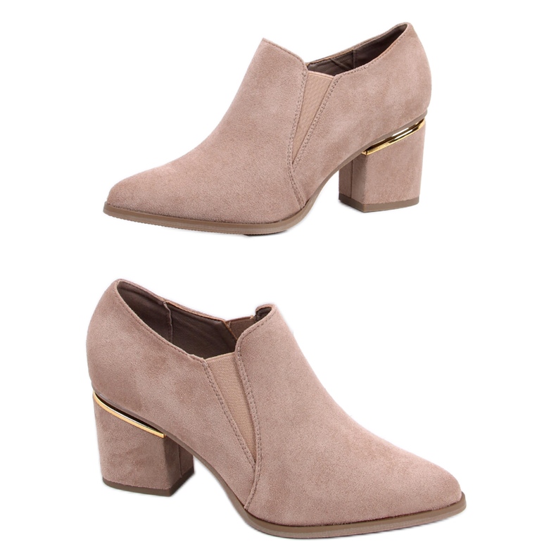 Brenda Khaki salto alto bege