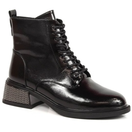 Botas isolantes patenteadas com saltos isolantes decorativos Filippo W PAW384 preto