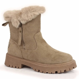 Botas de camurça Vinceza W JAN164B com pelo bege