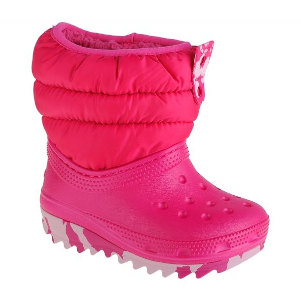 Bota Crocs Classic Neo Puff infantil 207683-6X0 rosa