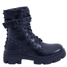 Botas com cadarço Frankee Black preto