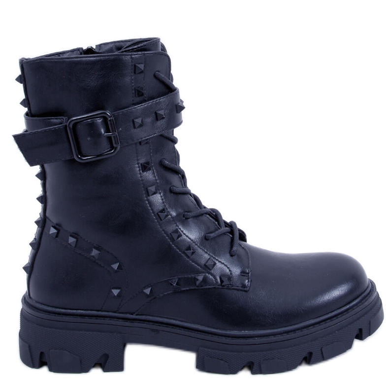 Botas com cadarço Frankee Black preto