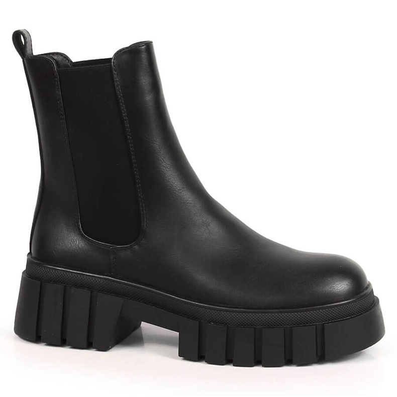 Botas Chelsea pretas femininas na plataforma, pretas isoladas Sergio Leone preto