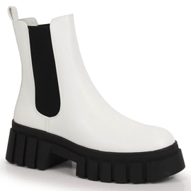 Botas brancas femininas com plataforma isolada Sergio Leone branco