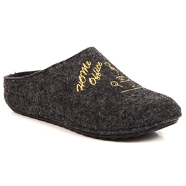 Chinelos confortáveis ​​de feltro cinza para mulher Panto Fino