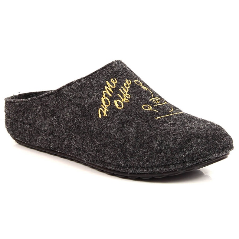 Chinelos confortáveis ​​de feltro cinza para mulher Panto Fino