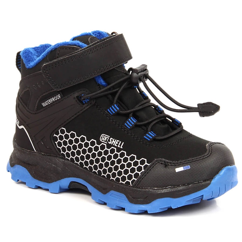 Botas de neve para crianças impermeáveis ​​com Velcro American Club AM904A preto