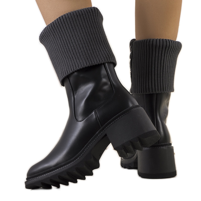 Bota de salto alto preta Lalita preto