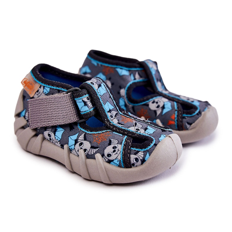 BEFADO S.A. Chinelos Befado Velcro 190P104 Azul-cinza