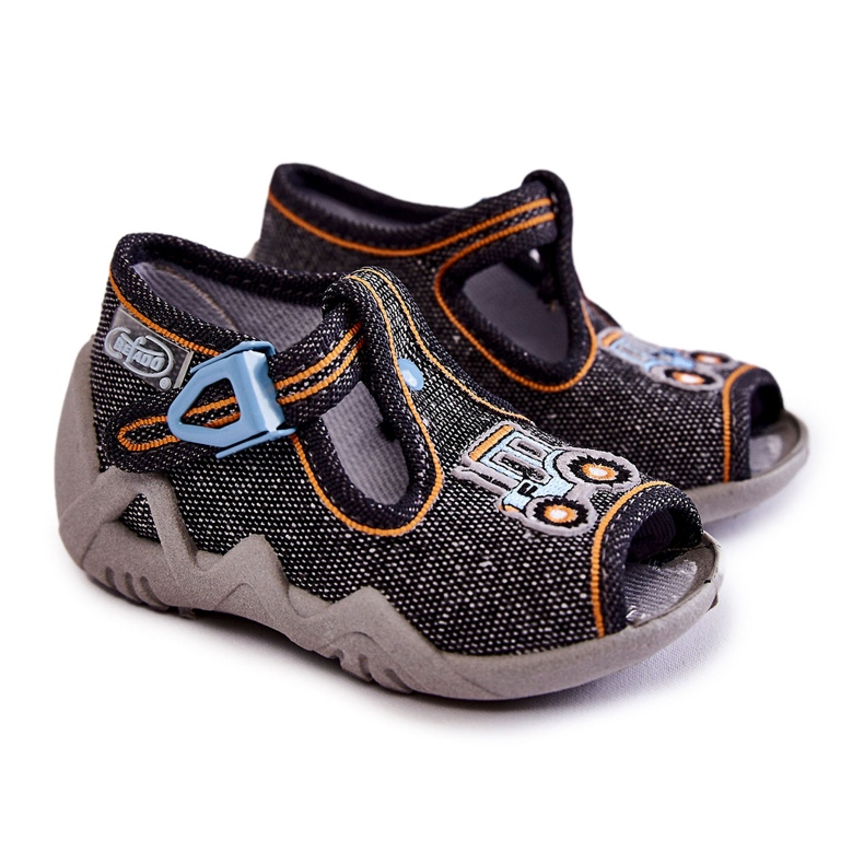 BEFADO S.A. Sandálias infantis Papcie Befado Trator 217P111 Cinza Escuro