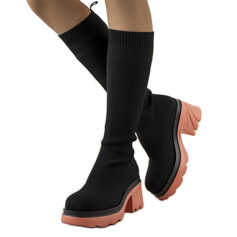 Producent Niezdefiniowany Botas pretas com sola Natale rosa preto
