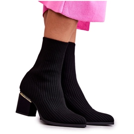 PS1 Botas Femininas com Meia Elástica Preto Carmon