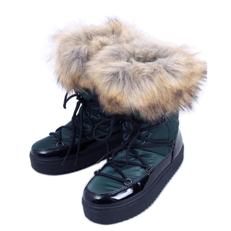 PA1 Botas de neve de mulher Amerie Green preto verde