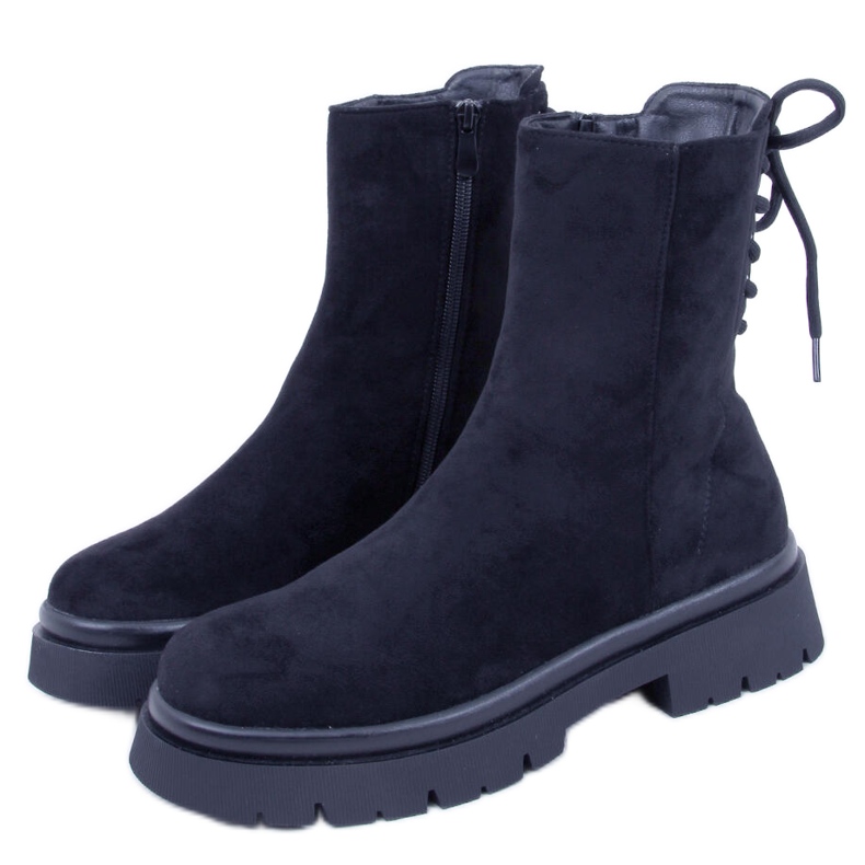 BM Botas de camurça Bobbie Black preto