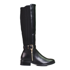 Botas com parte superior flexível preto