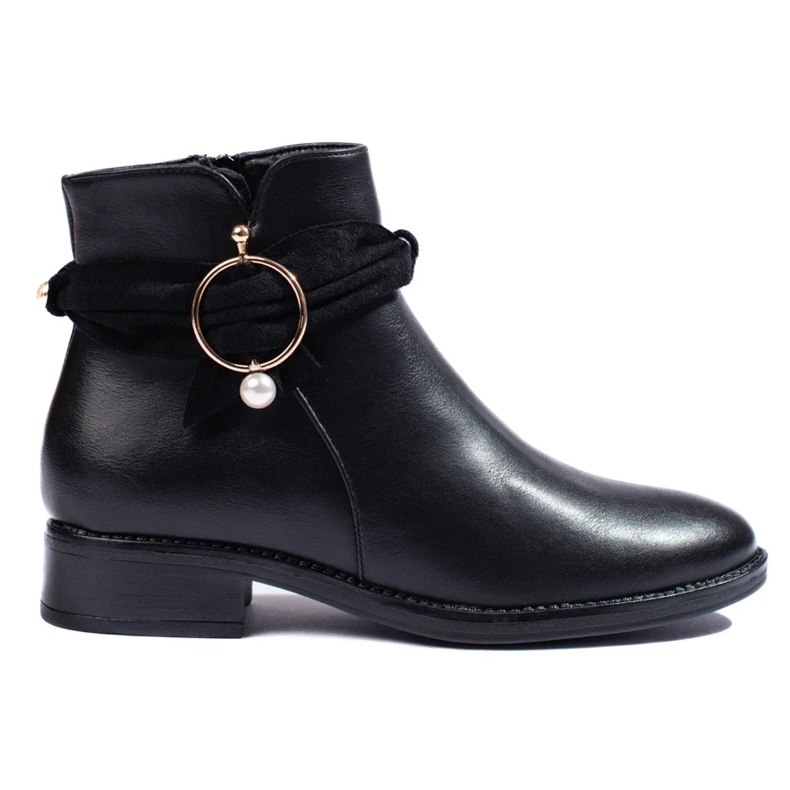 Botins rasos femininos preto