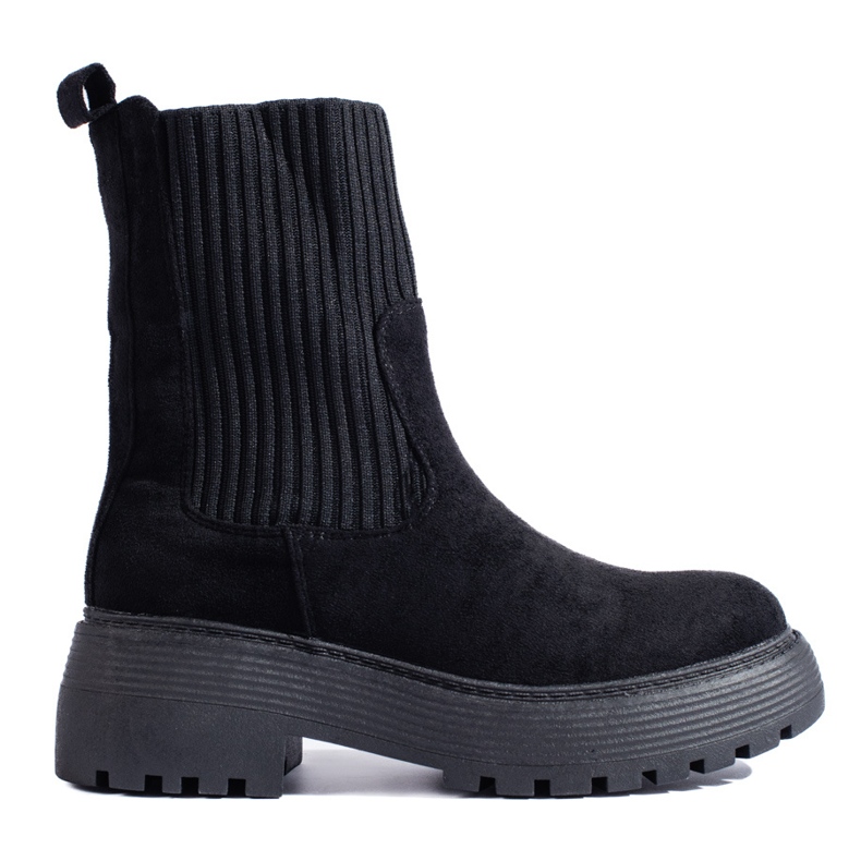 Trabalhadores femininos com uma parte superior flexível Shelovet preta preto