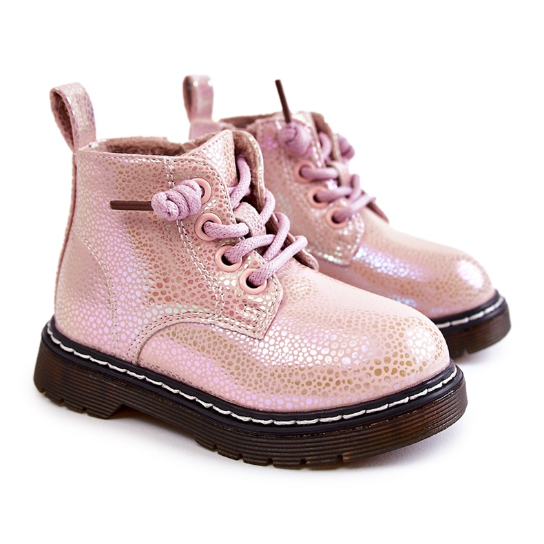 Botas quentes infantis com zíper rosa Betsy