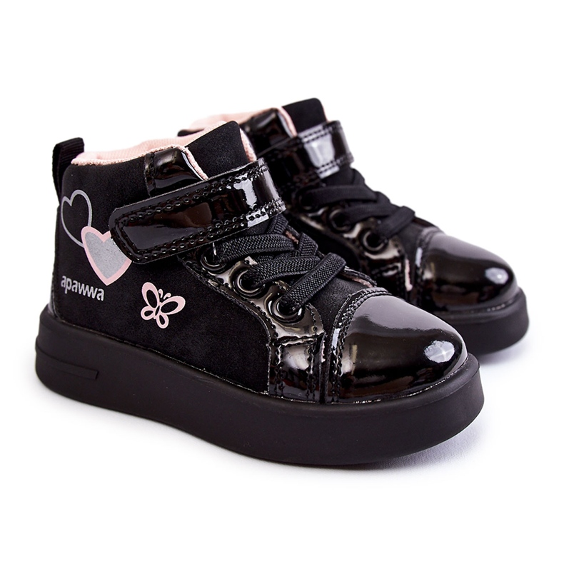 PA1 Sapatilhas de cano alto infantil com Velcro Black Cheezi preto PA1 Sapatilhas de cano alto infantil com Velcro Black Cheezi preto