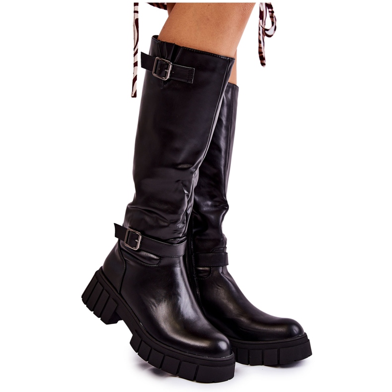 PG1 Botas femininas acima do joelho pretas Mariett preto