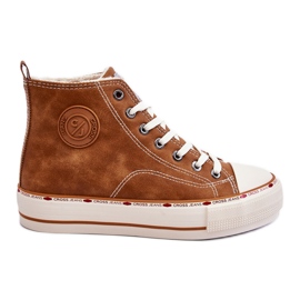 Tênis alto feminino Cross jeans KK2R4043C Camel castanho